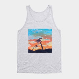 Palm Tree Sunset Painting Tank Top